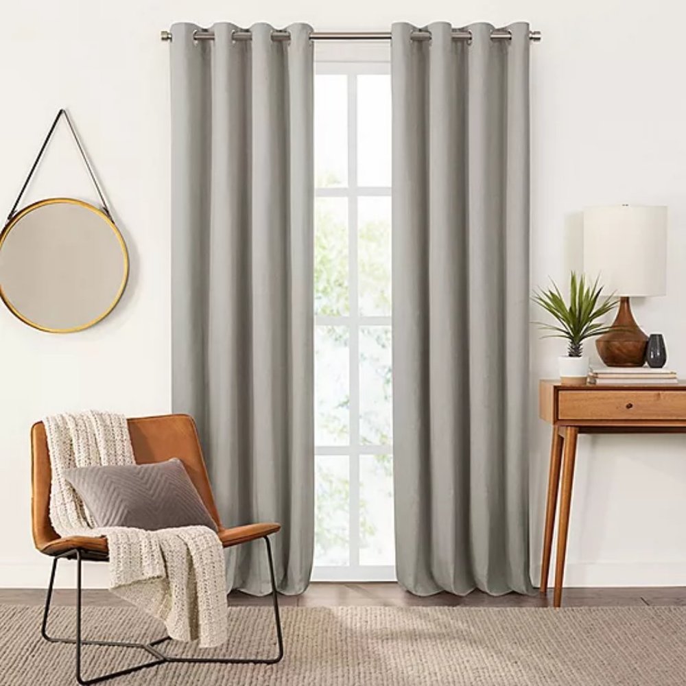 Fieldcrest Heritage Davina Solid Energy Saving 100% Blackout Top Single Curtain